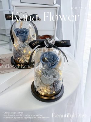 永生玻璃花盅系列-精品迷霧灰藍