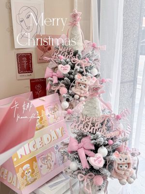 2025 粉狐狸毛絨聖誕樹