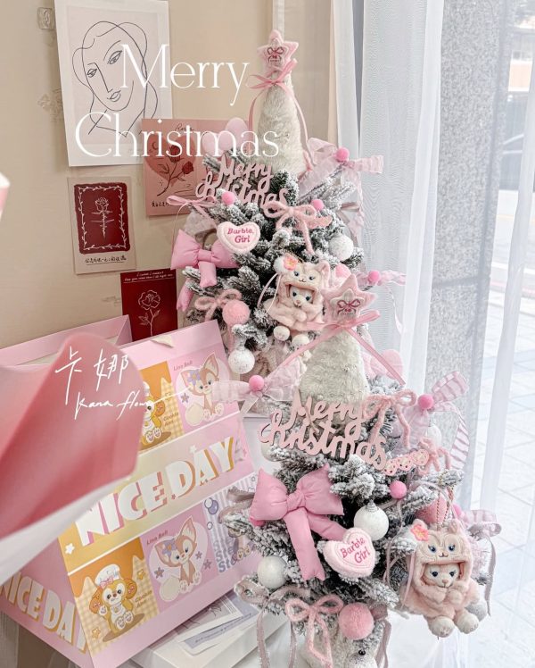2025 粉狐狸毛絨聖誕樹